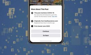 Facebook warning COVID-19 articles